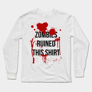 Zombie Attack Blood Splatter Long Sleeve T-Shirt
